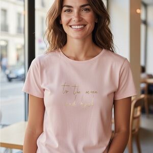 Ted Baker Light Pink Tee with Gold Text
